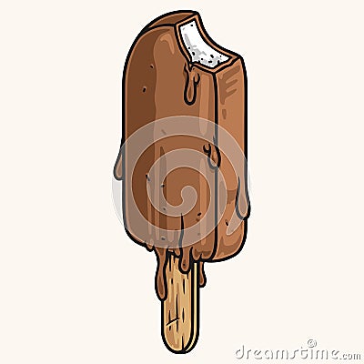 Ice cream emblem vintage colorful Vector Illustration