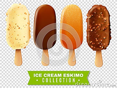 Ice Cream Eskimo Pie Collection Vector Illustration