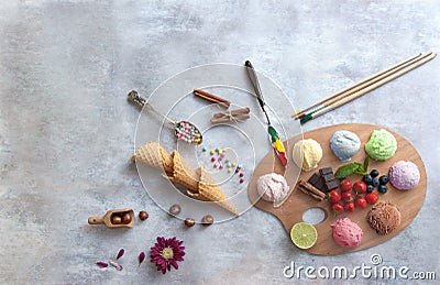 Ice cream food palette Stock Photo
