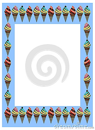 Ice cream frame Vector Illustration