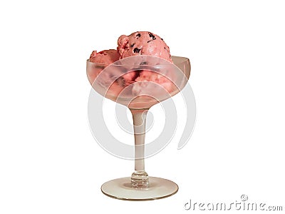 Ice cream in frosted goblet Stock Photo