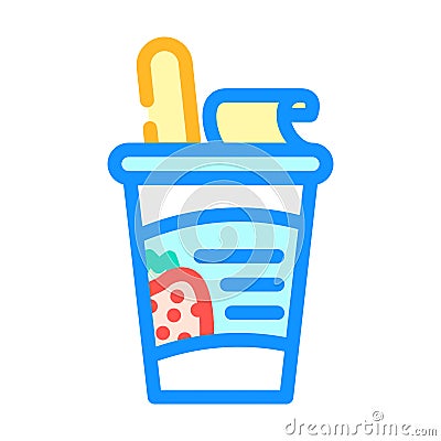 ice cream glass strawberry color icon vector illustration Cartoon Illustration
