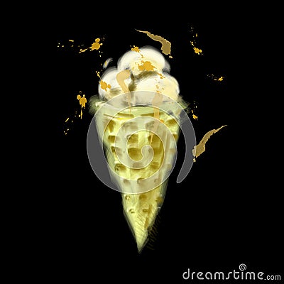 Ice cream, hand drawn illustration Vector Illustration