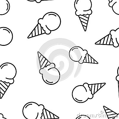 Ice cream icon in flat style. Sundae vector illustration on white isolated background. Sorbet dessert seamless pattern business Vector Illustration
