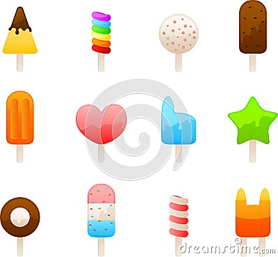 ice cream icon set Vector Illustration