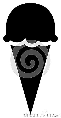 Ice cream icon silhouette. Hokey-pokey vector illustration isolated on white Vector Illustration