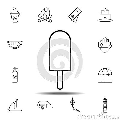 ice-cream icon. Simple thin line, outline vector element of summer icons set for UI and UX, website or mobile application Stock Photo