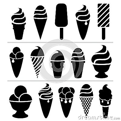 vector ice-cream icons Vector Illustration