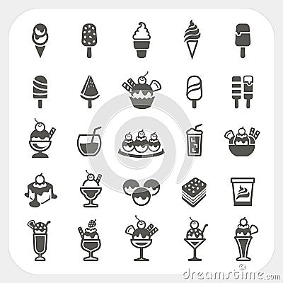 Ice cream icons set Vector Illustration