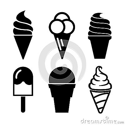 Ice cream icons set â€“ vector Vector Illustration