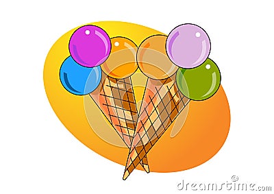 Ice cream illustration Cartoon Illustration