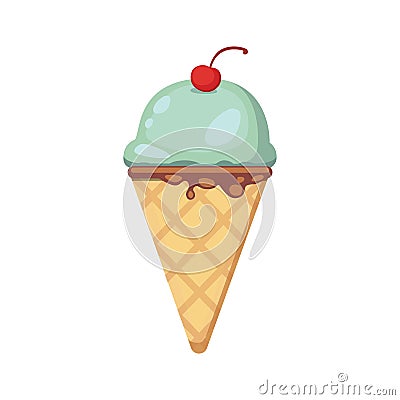 Ice cream illustration. Summer food vector. Vector Illustration