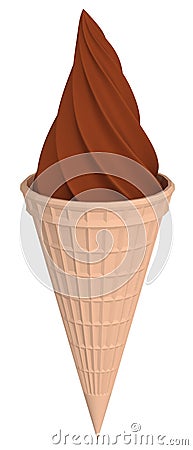 ice cream isolated over white Cartoon Illustration