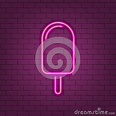 Ice cream line art neon cafe sign Stock Photo