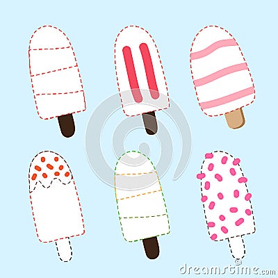 Ice cream page coloring vector design Vector Illustration