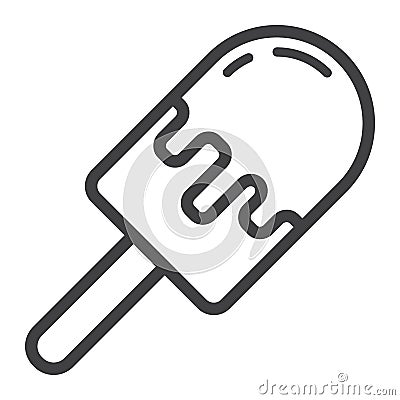 Ice cream line icon, food and drink, sweet sign Vector Illustration