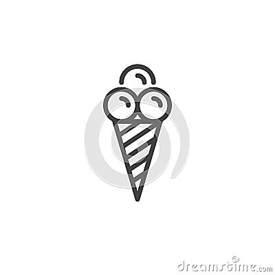 Ice cream line icon Vector Illustration