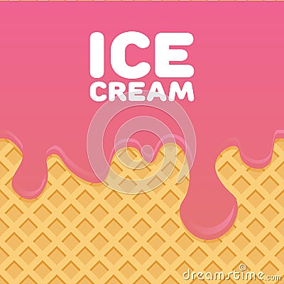Ice cream pattern cream and wafle texture vector illustration Vector Illustration