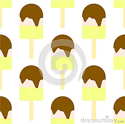 Ice cream pattern. Delicious sweet desserts. Colorful summer background Stock Photo