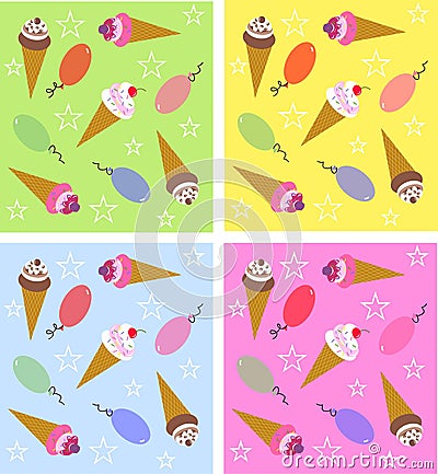 ice cream pattern seamless Stock Photo