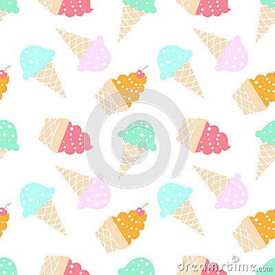 Ice cream pattern Vector Illustration