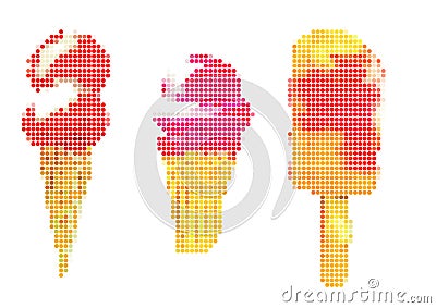 Ice cream. Pixel illustration Vector Illustration