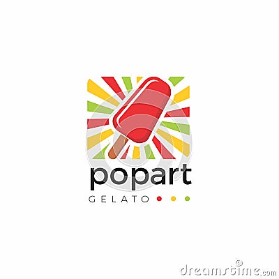 Ice Cream Pop Logo. Drink Logo Vector Illustration