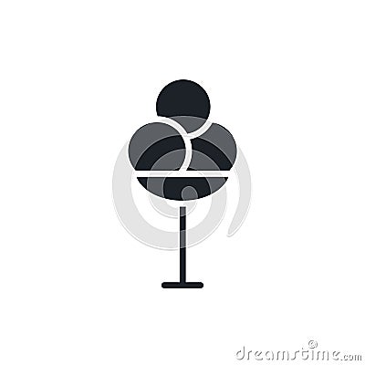 Ice cream scoops icon. Desserts isolated vector silhouettes Vector Illustration