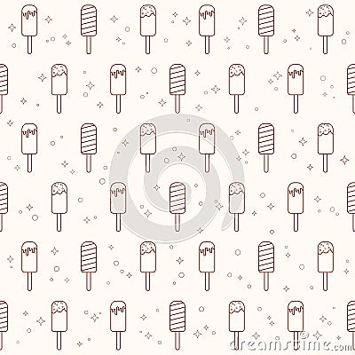 Ice cream seamless pattern. Vector Illustration