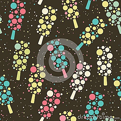 Ice cream seamless pattern Vector Illustration