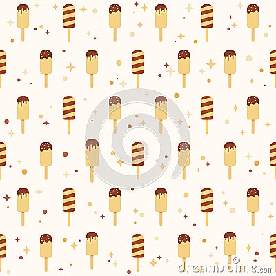 Ice cream seamless pattern. Vector Illustration