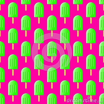 Ice cream seamless pattern. Vector Illustration