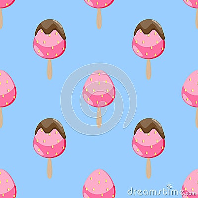 Ice cream seamless pattern vector sweet Vector Illustration