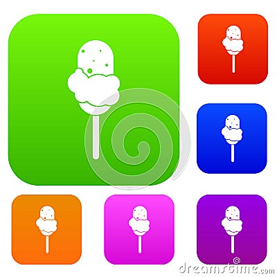 Ice Cream set collection Vector Illustration