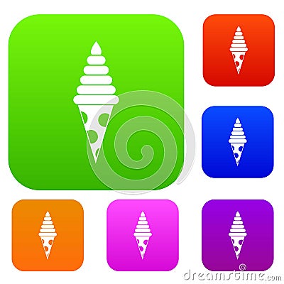 Ice Cream set collection Vector Illustration