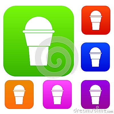 Ice Cream set collection Vector Illustration