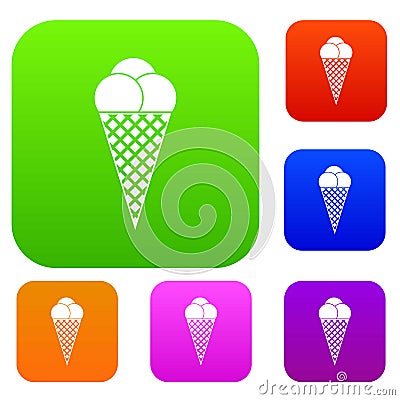 Ice Cream set collection Vector Illustration