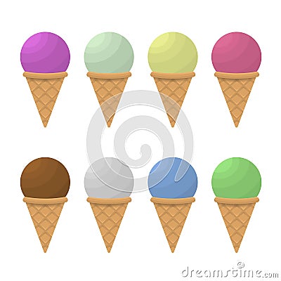 Ice cream set Vector Illustration