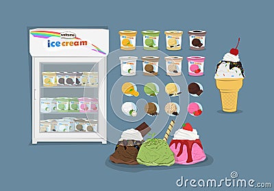 Ice cream set a variety Stock Photo