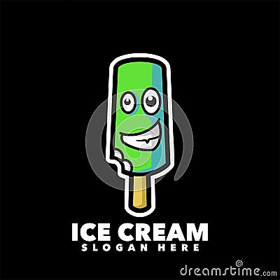 Ice cream simple mascot Vector Illustration