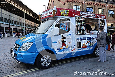 Ice Cream Truck in Central London Editorial Stock Photo