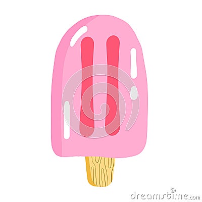 Ice cream sticks, pink milk flavor Stock Photo