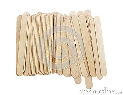 Ice cream sticks is on white background Stock Photo