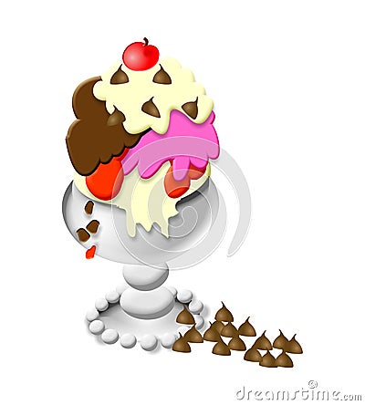 Ice Cream Sundae Stock Photo