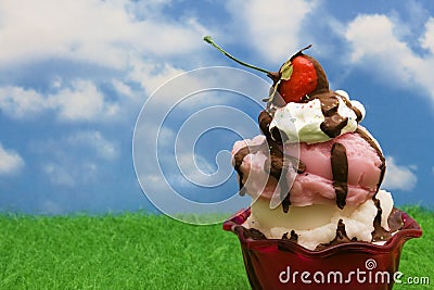 Ice-cream Sundae Stock Photo