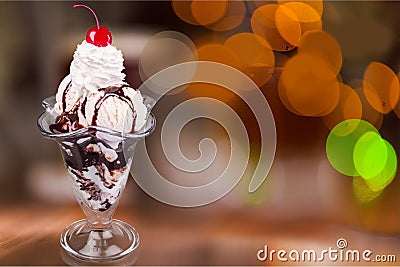 Ice Cream Sundae Stock Photo