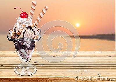 Ice Cream Sundae Stock Photo