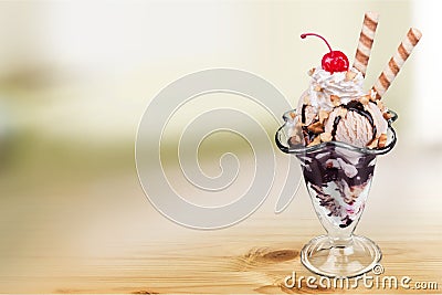 Ice Cream Sundae Stock Photo