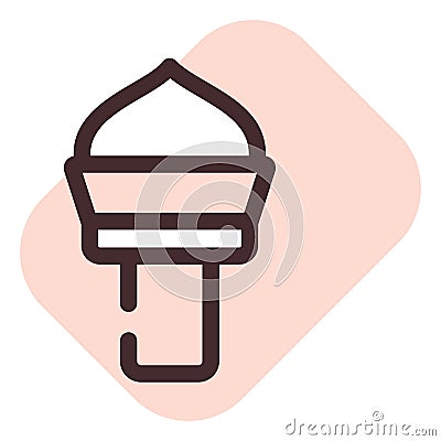 Ice cream in sweet cone, icon Vector Illustration