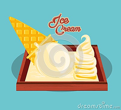Ice cream tray dispenser Vector Illustration
